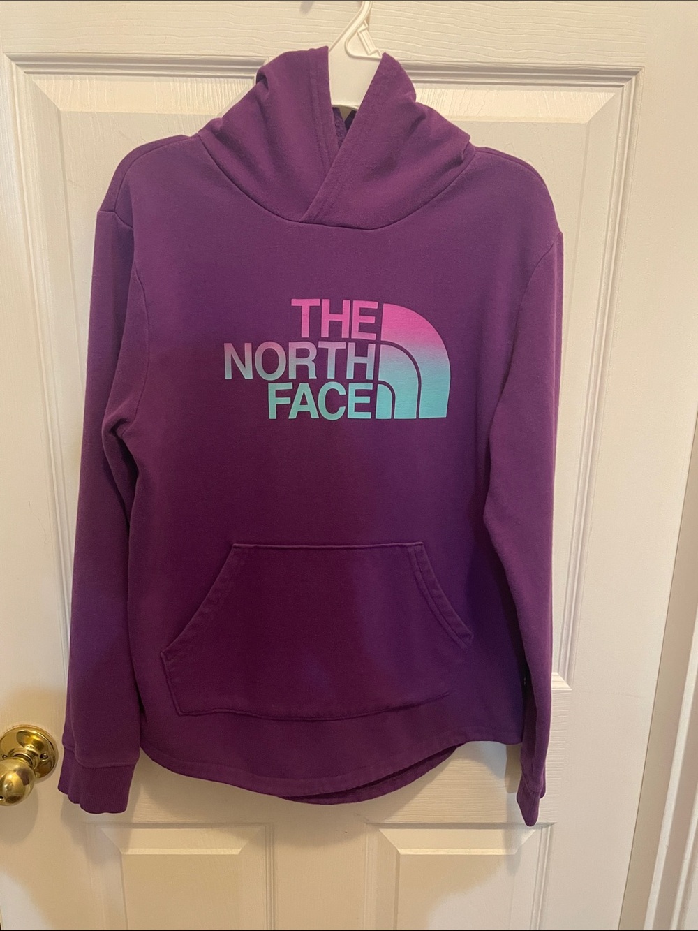 The North Face Purple Cowl-Neck Pullover with Gradient Logo